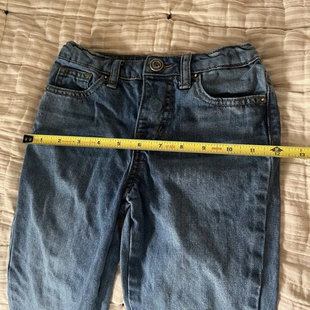 Boys Desigual Jeans sz 5/6‎ EU 110/116 Adjustable Waist Tiger Print Straight Leg